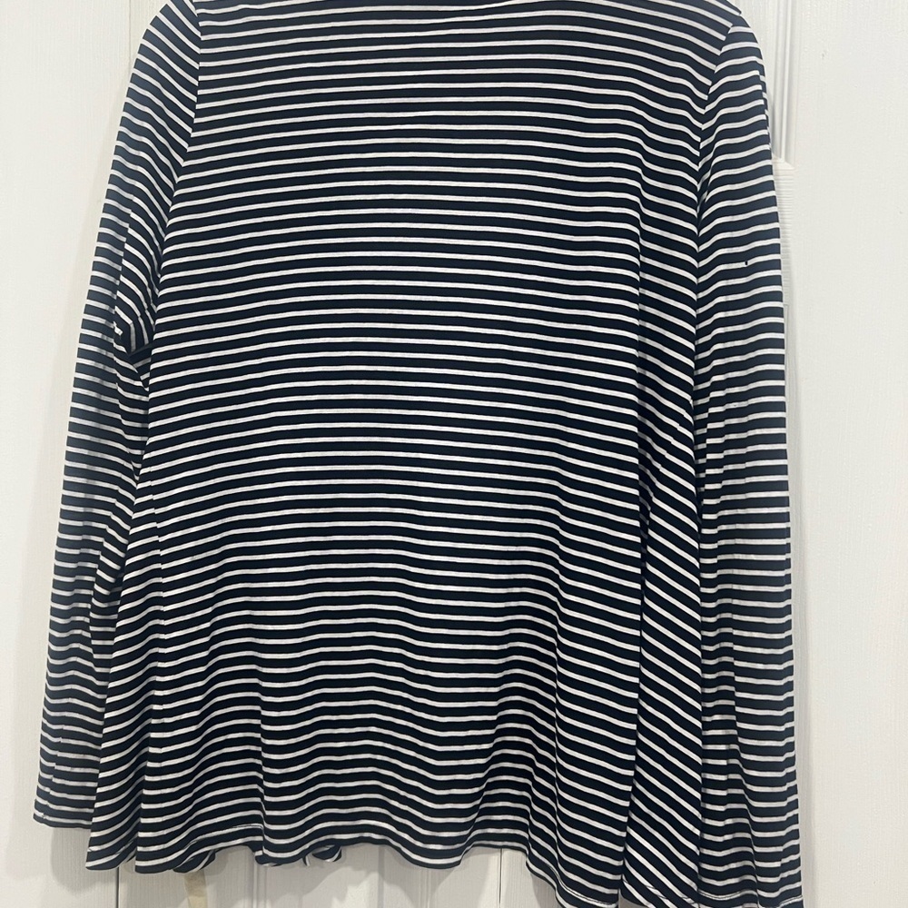 Talbots long sleeve blue and white stripes cardigan size small - Picture 4 of 7